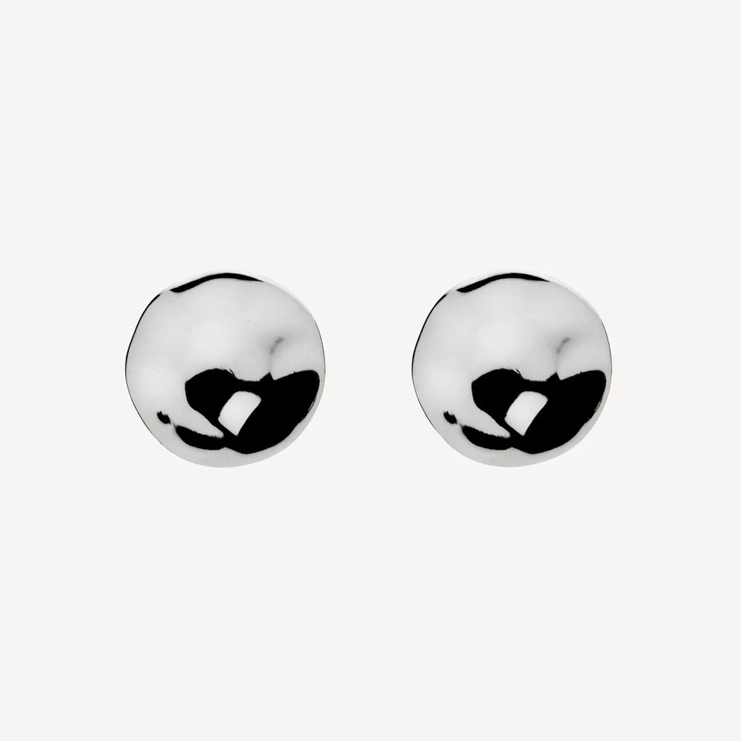 Double Beat Stud Earring Silver