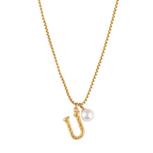 Load image into Gallery viewer, Pearl Letter Necklace