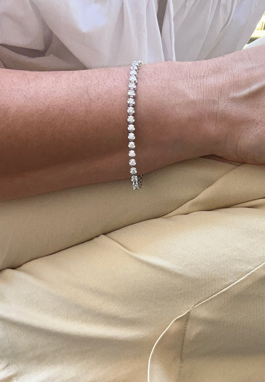 White Gold Tennis Bracelet 4.00ct Natural Diamonds