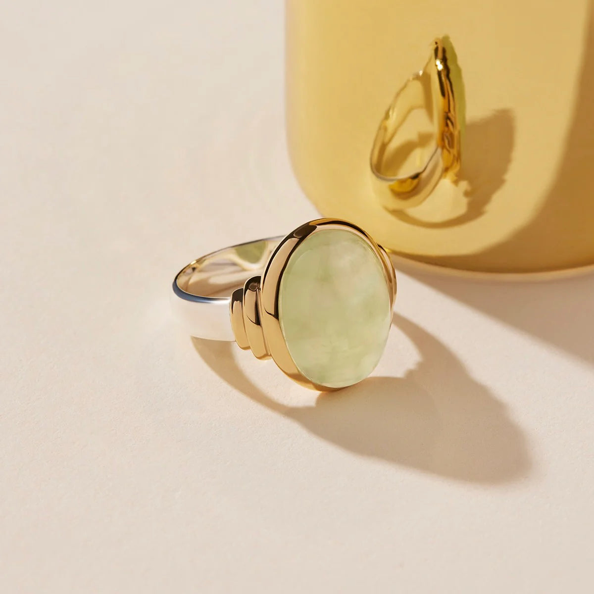 Natura Prehnite Ring Two-Tone