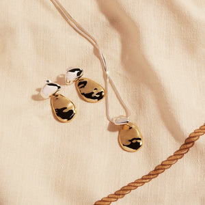 Double Pebblet Two-Tone Necklace