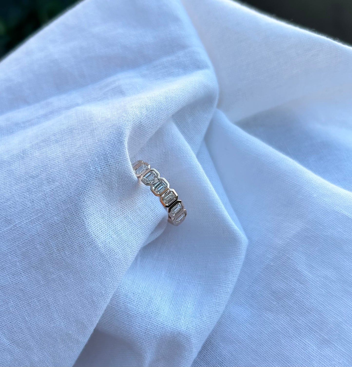 Nina Stacked Emerald Cut Diamond Ring