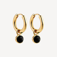 Load image into Gallery viewer, Heavenly Onyx Earring Gold