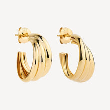 Load image into Gallery viewer, Ripple Hoop Earring Gold