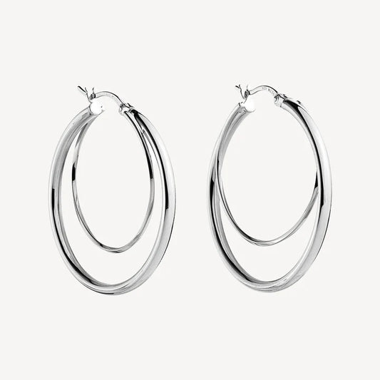 Whirlpool Hoop Earring Silver