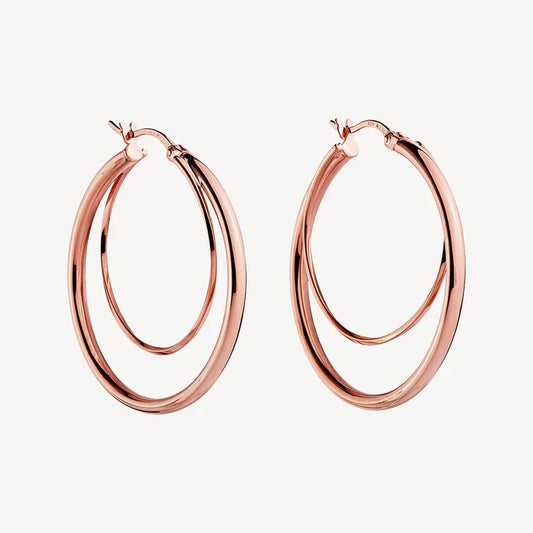 Whirlpool Hoop Earring Rose Gold