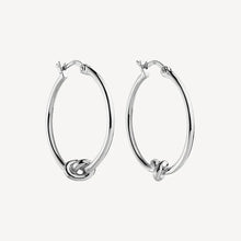 Load image into Gallery viewer, Nature’s Knot Hoop Earring Silver