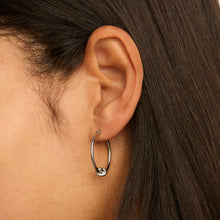 Load image into Gallery viewer, Nature’s Knot Hoop Earring Silver