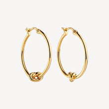 Load image into Gallery viewer, Nature’s Knot Hoop Earring Gold