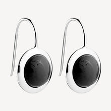 Load image into Gallery viewer, Husk Onyx Drop Earring Silver