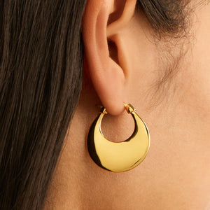 Cresence Hoop Earrings Gold