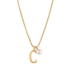 Load image into Gallery viewer, Pearl Letter Necklace