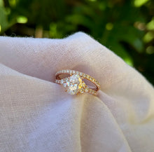 Load image into Gallery viewer, Rose Gold Oval Engagement ring with accent round stones
