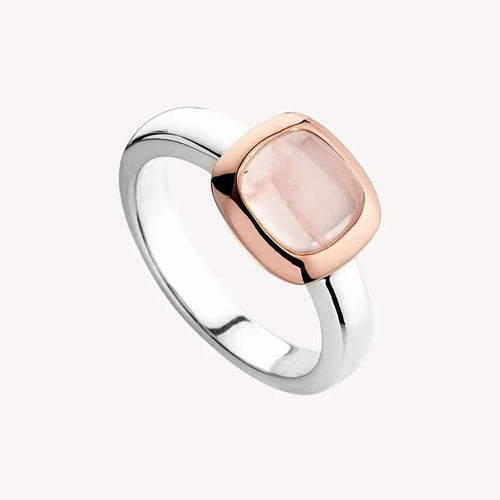 Aura Two-tone Rose Quartz Ring
