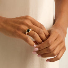 Load image into Gallery viewer, Aura Black Agate Ring Two-tone