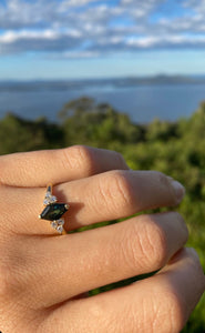 SKYE - kite shaped Parti Sapphire and Diamond ring