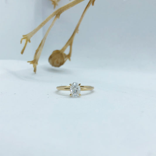 Oval Moissanite Engagement Ring, 1 Carat