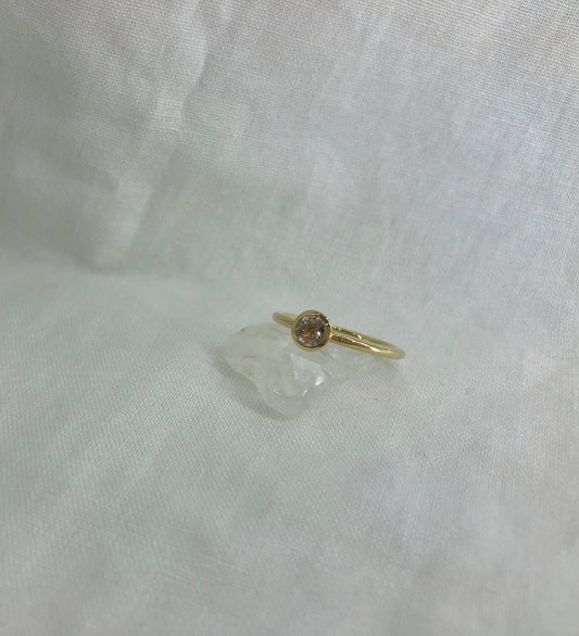 Bezel Set Round Morganite Ring