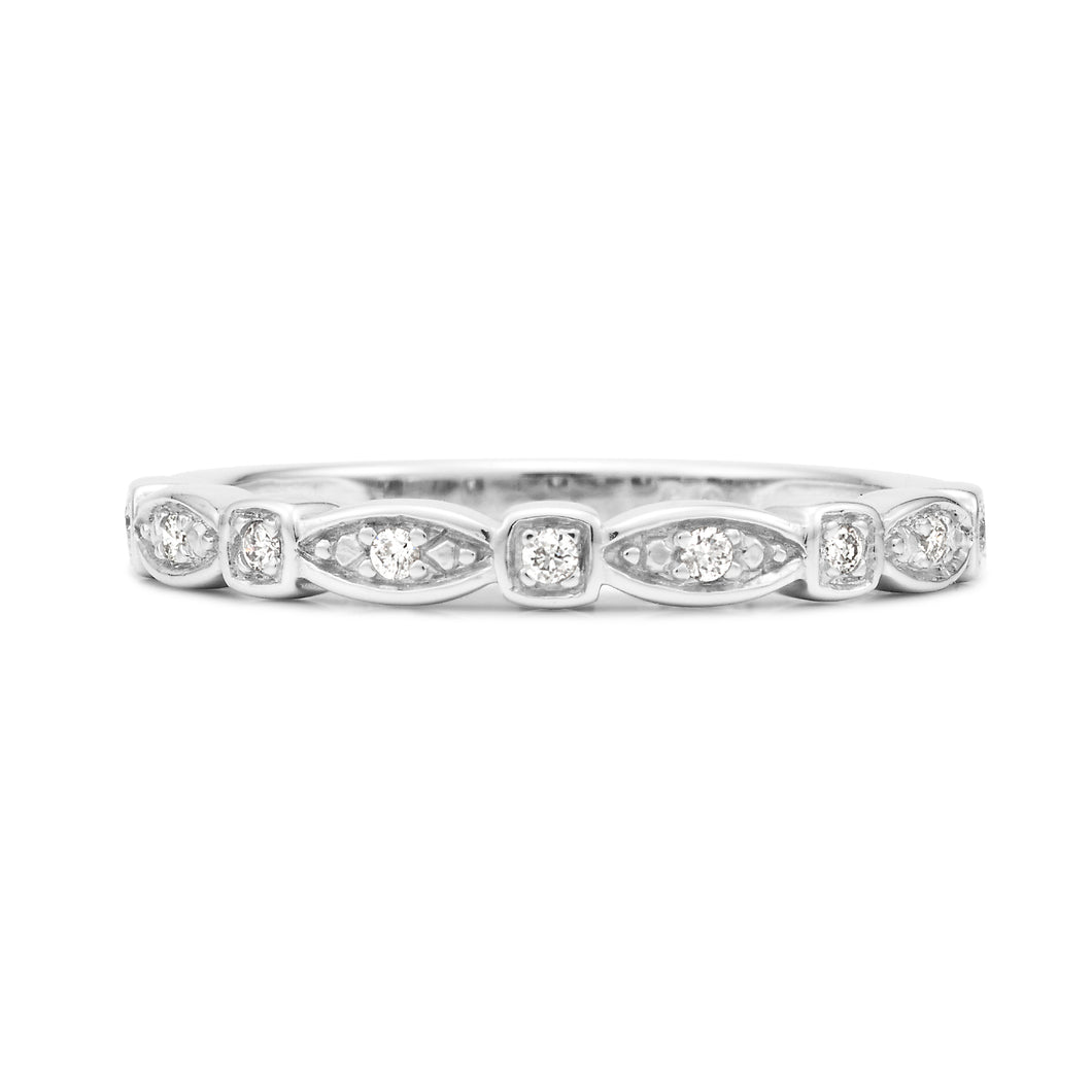 Diamond set modern ring : dress ring or wedding band TDW 0.09ct