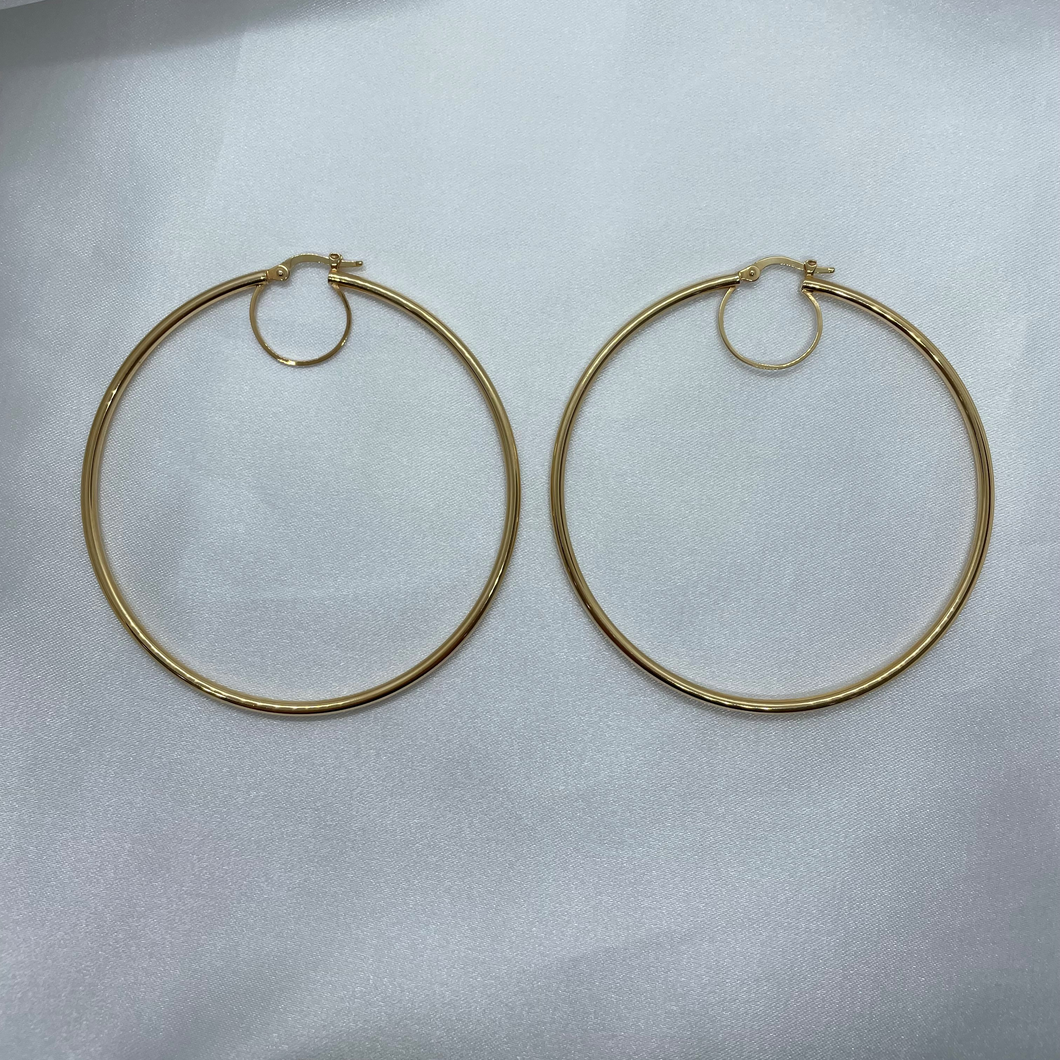 9ct Yellow Gold 55mm Hoops