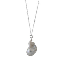 Load image into Gallery viewer, ADJUSTABLE NECKLACE WITH BAROQUE PEARL SILVER