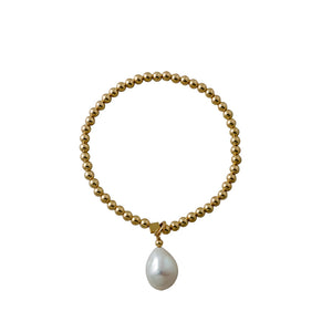 Stretchy Bracelet With Baroque Pearl