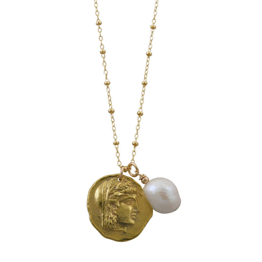 Rosario Necklace With Alexander The Great & Baroque Pearl