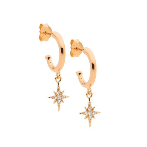 Rose Gold CZ Drop Earrings