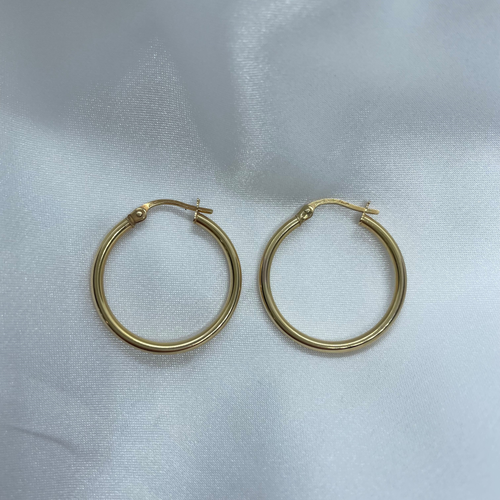 9ct yg fine plain hoops medium