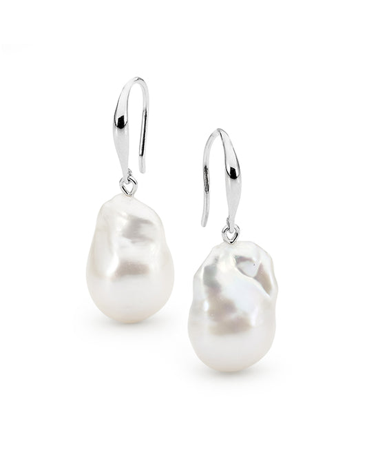 Sterling Silver Baroque Pearl Earrings