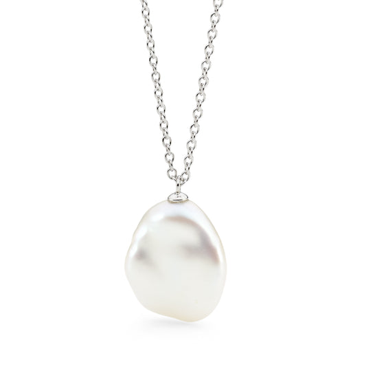 Sterling Silver Keshi Pearl Necklace