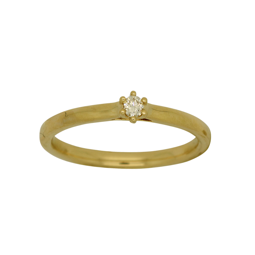 Dainty Diamond Gold Ring set in claws