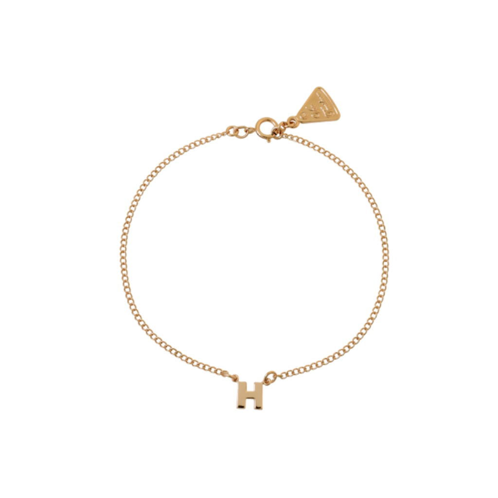Delicate Initial Bracelet, Yellow Gold