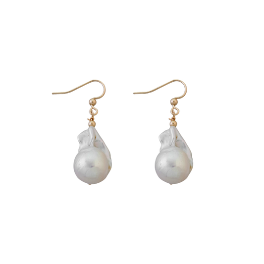 Large Baroque Pearl Earrings