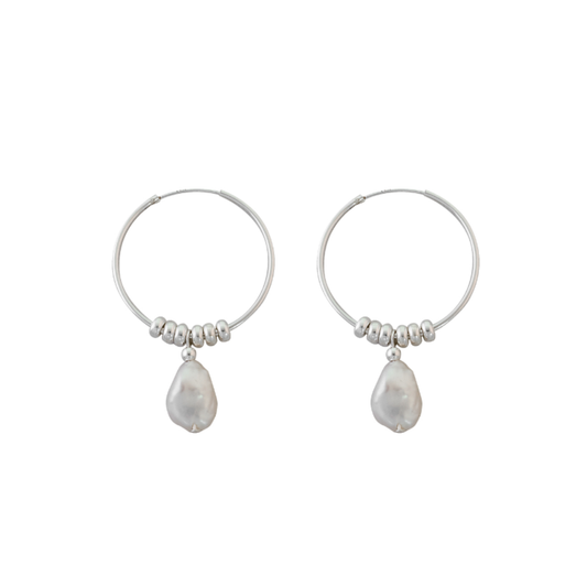 Keshi Pearl & Loop Earrings