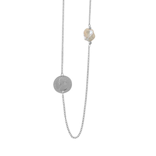 Coin & Keshi Pearl Necklace