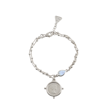 Load image into Gallery viewer, Double Rosario Bracelet With Moonstone And Threepence