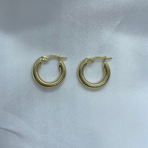 Gold plain hoops small