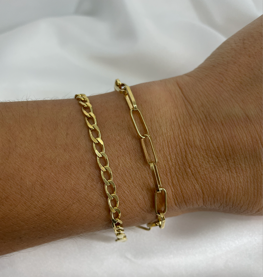 Gold 9ct open curb style bracelet