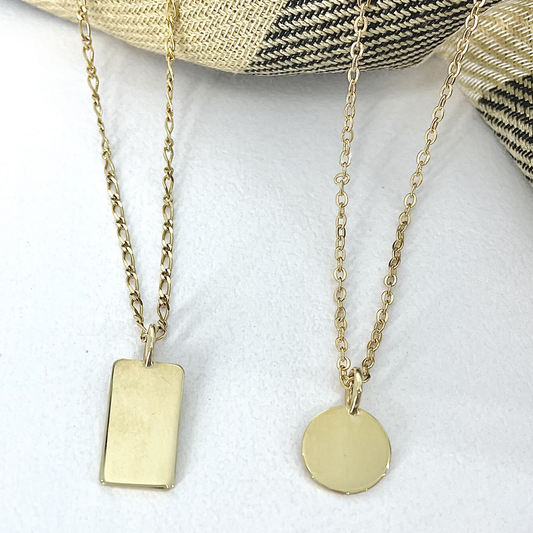 Petite Gold Rectangle Pendant