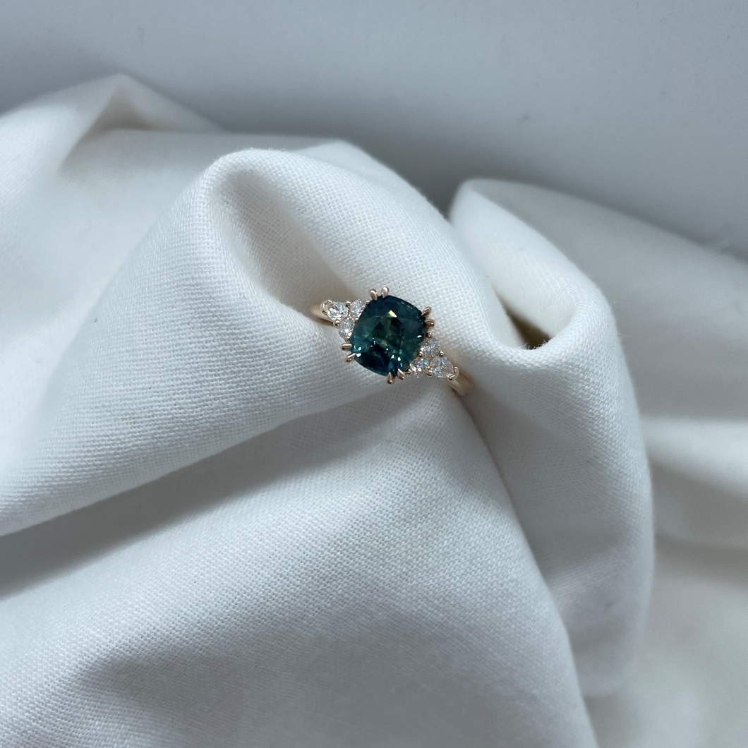 Natural Diamond Emerald Cut Engagement Ring Blanche | Brilliyond Australia