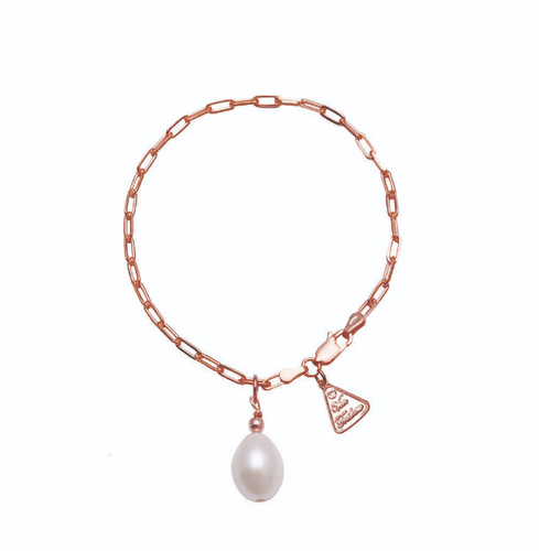 Fine Clip Chain Bracelet With Oval Pearl