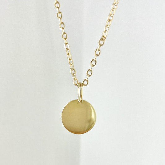 Petite Gold Round Disc Pendant